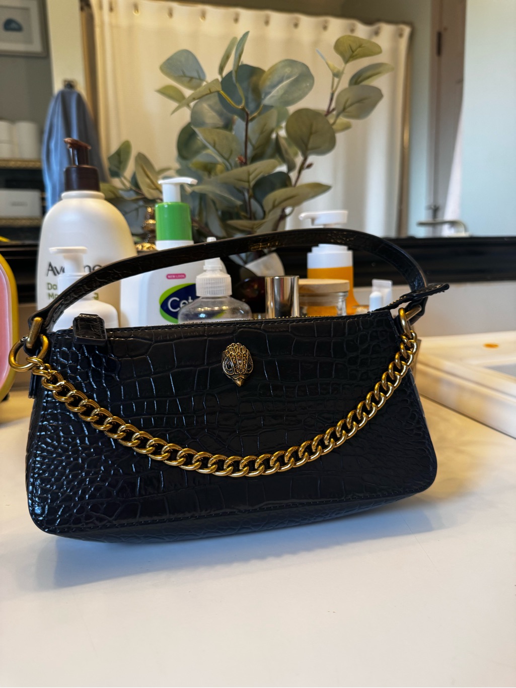 Kurt Geiger Shoreditch Pochette Leather Clutch Bag